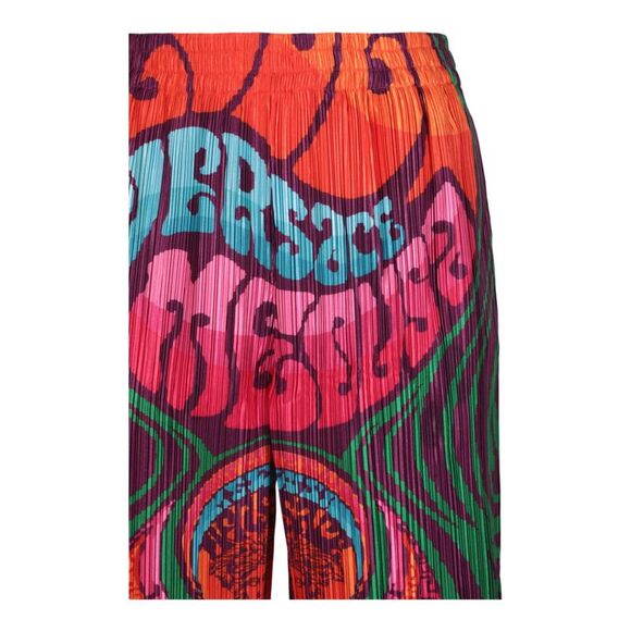 Versace Pleated Medusa Music Print Shorts Multi Mens